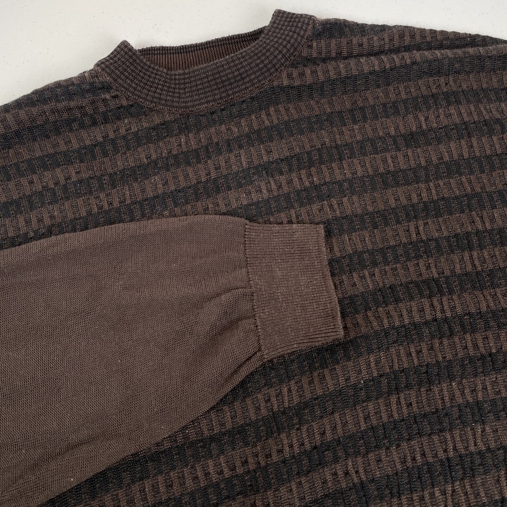Pronto Uomo Sweater Men's Size Extra Large Brown Rayon Cotton Stretch Comfort